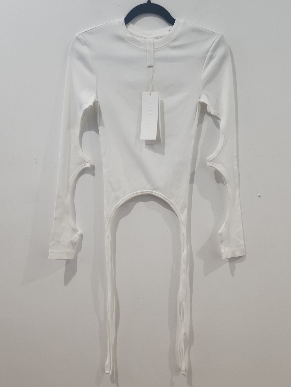 Dion Lee Split Tie Long Sleeve Ribbed Top